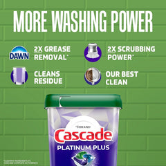 Cascade Platinum Plus Dishwasher Pods, Dishwasher Detergent, Dish Detergent Soap, Fresh, 47 Count